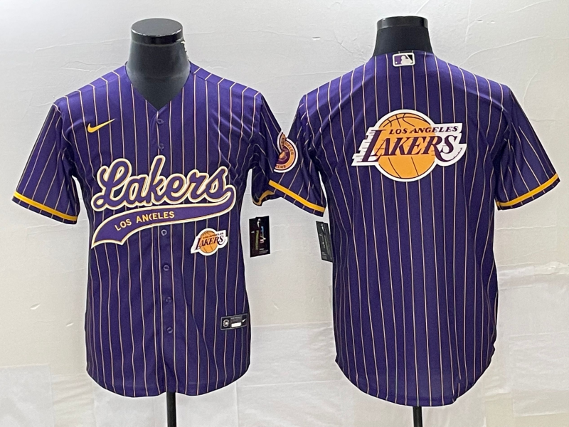 Nike 2023 Men Los Angeles Lakers Blank purple NBA Jersey style 3